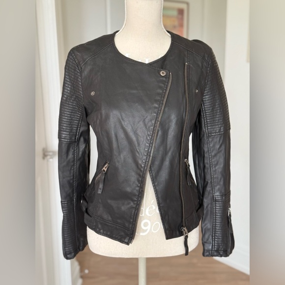 Topshop Faux Leather Moto Jacket - Picture 2 of 4
